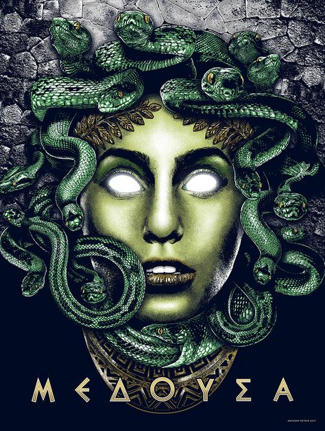 Anthony Petrie - Medusa Poster Medusa Poster, Christopher Lovell, Gladiator Hulk, Jurassic World Fallen Kingdom, Falling Kingdoms, Photo Processing, Mythical Beast, Draw On Photos, Card Illustration