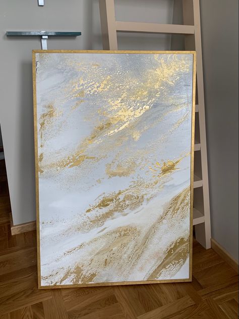 White Golden Gray Gold Abstract Painting original Canvas Extra Large Gold Wall Art Neutral Artwork Decor Gold Leaf Aesthetic minimalistic White And Gold Painting Canvases, White And Gold Painting, Attic Transformation, Leaf Abstract Painting, Leaf Aesthetic, Neutral Canvas Art, Neutral Artwork, Leaf Abstract, Gold Abstract Painting