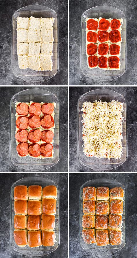 Easy Pepperoni Pizza, Pizza Sliders, Easy Slider Recipes, Pizza Slider, Biscuits Diététiques, Slider Recipes, Gooey Cheese, Ooey Gooey, Pull Apart