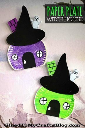 Witch Houses, Strašidelný Halloween, Dekorasi Halloween, Halloween Infantil, Halloween Crafts Preschool, House Craft, October Crafts, Fun Halloween Crafts, Halloween Arts And Crafts