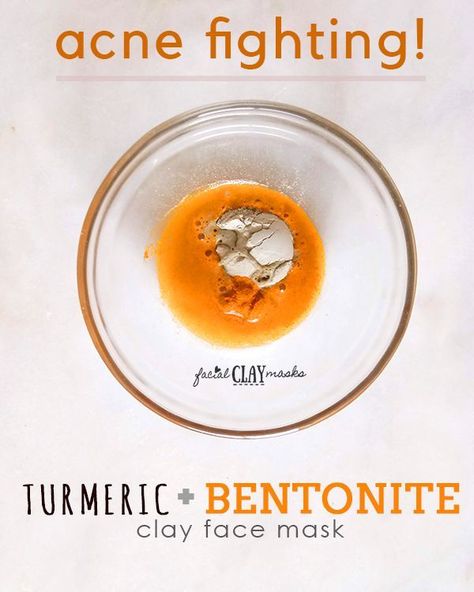 Nobody hates acne and breakout more than I do.  Turmeric and Bentonite Clay are both amazing acne fighting ingredients so they make a great face mask together. Follow these tips to ensure that you don't stain your face with turmeric  #turmeric #bentonite #clay #acne #blemish #pimple #pimples #breakout #face #facemask #skincare #facial #diy #recipe #claymask #benefits #darkspots #flawless #antiaging Oatmeal Facial Mask, Acne Face Mask Recipe, Bentonite Clay Face Mask, Facial Diy, Bentonite Clay Mask, Cucumber Face Mask, Face Mapping Acne, Turmeric Mask, Homemade Facial Mask