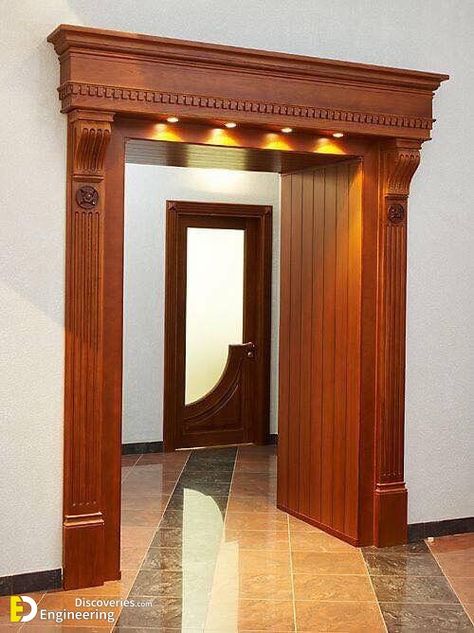 Top 30 Ideas To Decorate With Wooden Arches Your House - Engineering Discoveries House Main Door Design, Front Door Design Wood, Wooden Front Door Design, Wooden Main Door Design, Pooja Room Door Design, Wooden Front Doors, Entrance Door Design, Pooja Room Design, Room Door Design