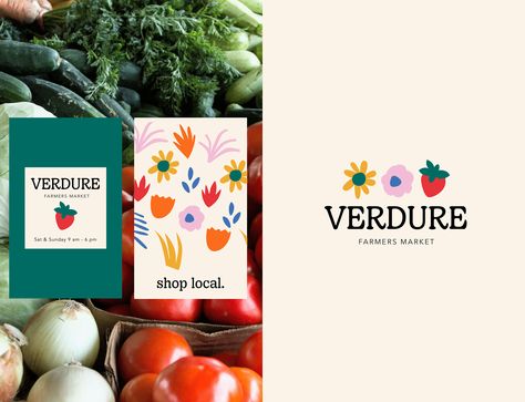 Brand Identity for a Farmers Market on Behance Farmers Market Website, Modern Farmers Market, Garden Branding Design, Veggie Branding, Orchard Branding, Vegetable Branding, Farmers Market Branding, Farmer Branding, Organic Food Branding