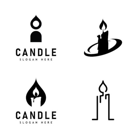 Vector candle light flame logo design il... | Premium Vector #Freepik #vector #candle-logo #silhouette-logo #candle-icon #candle-light Candle Company Logo Ideas, Candle Logo Design Ideas, Flame Logo Design, Candle Icon, Candle Vector, Candle Graphic, Candle Logo Design, Candle Illustration, Perfume Logo