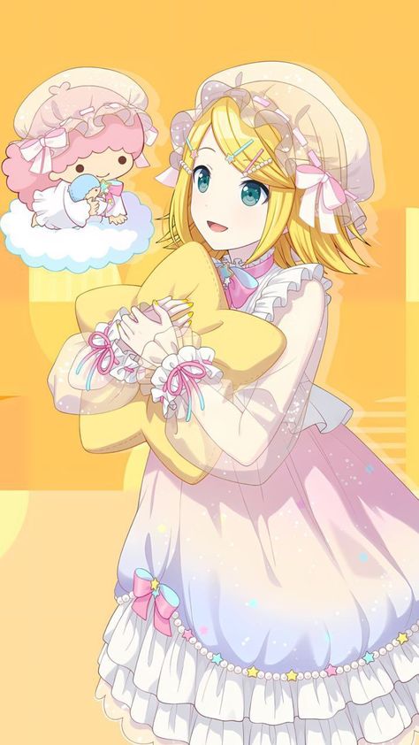 Sanrio Collaboration, Colourful Stage, High Quality Wallpaper, Quality Wallpaper, Vocaloid Characters, Kagamine Rin, Little Bo Peep, Fandom Crossover, Twin Stars