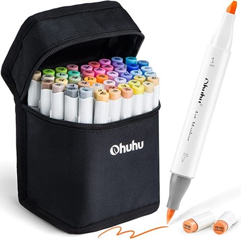 Ohuhu Alcohol Brush Markers, 48 Mid-tone Colors Marker Set for Artists, Honolulu Series, Double Tipped Alcohol Based Art Markers for Adults Coloring Sketching Illustration, Marker Case, Gift for Kids : Amazon.ca: Home Markere Copic, Writing & Drawing Instruments, Ohuhu Markers, Brush Markers, Highlighter Pen, Marker Set, Artists For Kids, Sketch Markers, Coloring Markers