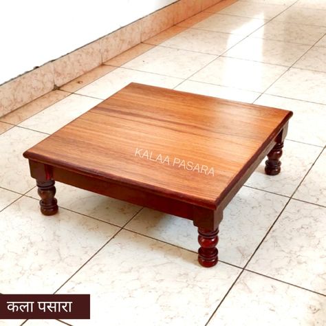 Chaurang Design Wooden, Pooja Peeta Wooden, Pooja Table, Wooden Temple For Home, Paper Tear, Pooja Decor, Rustic Log Furniture, Indian Living Room, Indian Bedroom Decor