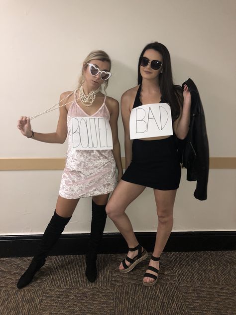 Bad and Boujee Halloween Costume Hot Matching Halloween Costumes, Bad And Boujee Halloween Costume, Opposite Day Spirit Week Outfits, Dynamic Duo Costumes, Duo Ideas, Bad And Boujee Outfits, Badass Halloween Costumes, Senior Week, Spirit Week Outfits