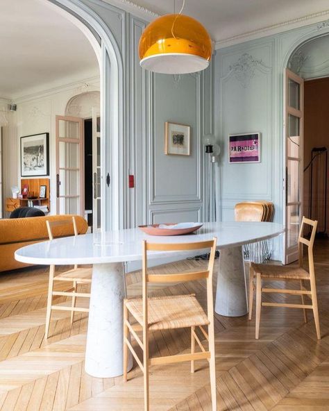 Apartment Photography, Dining Room Table Marble, Interior Design Minimalist, Interior Design Per La Casa, Santa Margherita, Sala Grande, Socialite Family, Marble Dining, Paris Apartments