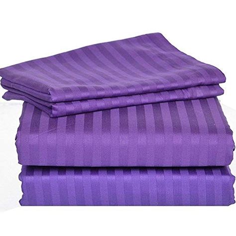 Purple Bed Sheets, Striped Bed Sheets, Purple Bedding, Egyptian Cotton Sheets, Egyptian Cotton Bedding, Striped Bedding, Luxury Sheets, Cotton Bedsheets, Striped Sheets