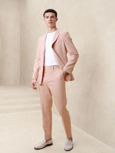 the suit was very heavy and not the pattern I ordered. the size was also small. Im trying to return the suit but its not letting me. will not suggest you buy this Rose Suit Men, Men Pink Suit, Ivory Suits, Pink Suit Men, Wedding Guest Outfit Men, Linen Suit Men, Suit Lining, Suit For Men Wedding, Wedding Guest Suits