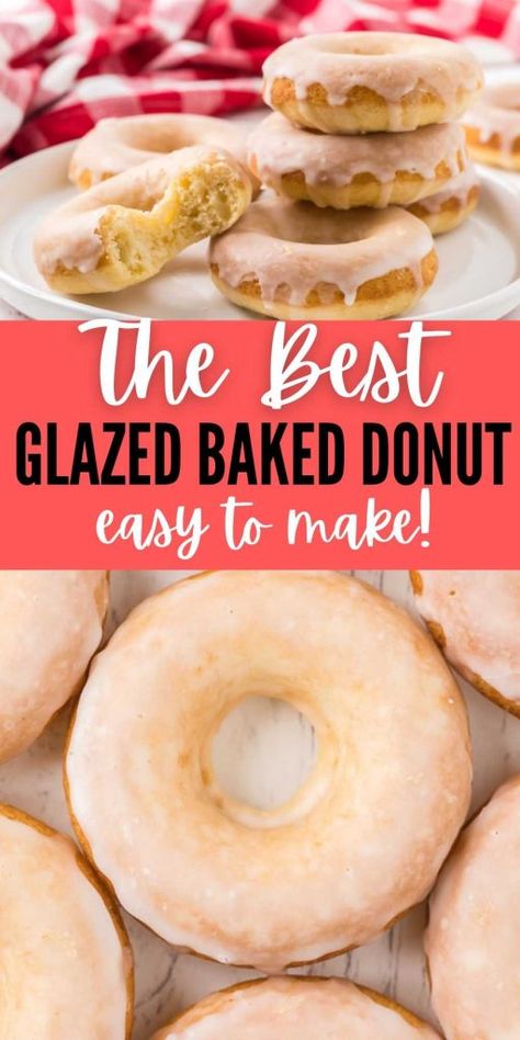 Homade Cake Donuts Recipe, Donuts In A Donut Pan, Baked Donuts With Donut Pan Healthy, Best Baked Doughnuts Ever, Glazed Baked Donut Recipes, How To Make Baked Donuts At Home, Homemade Baked Desserts, Donut Baking Pan Recipes, Baked Cake Donut Recipes With Donut Pan