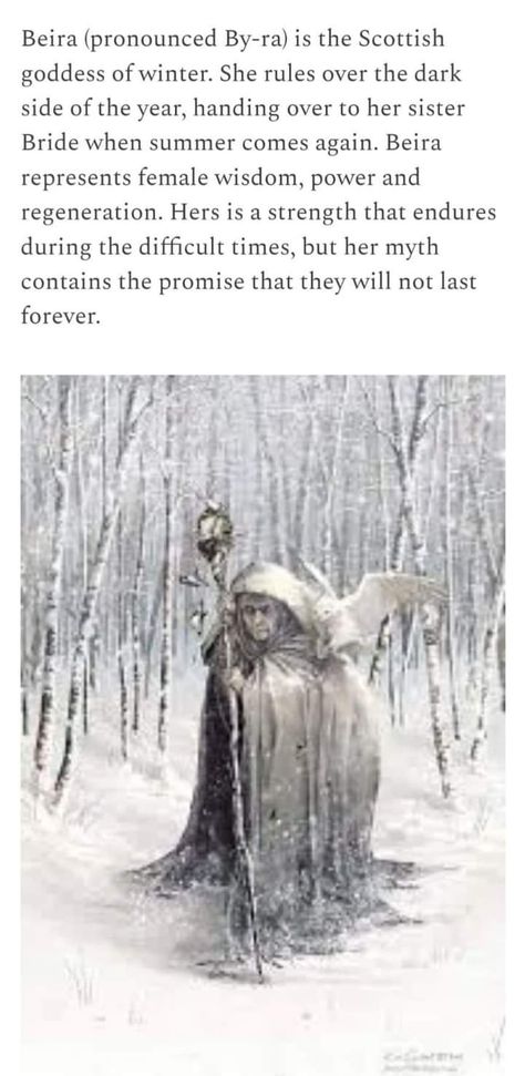 Celtic Gods And Goddesses, Scottish Mythology, Goddess Of Winter, Scottish Folklore, Goddess Spirituality, Goddess Magick, Autumn Photos, Celtic Gods, Forest Witch