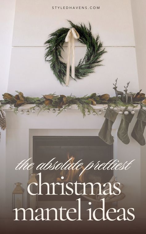 On the hunt for 2024' best Christmas mantles? These absolutely beautiful Christmas mantel ideas are a must-see - explore all of 2024's top modern Christmas decor trends and get inspired by all these super pretty Christmas decorations we'll be trying in our own homes this year. (SAVE to your Christmas decor inspiration board to shop the look later!) 2024 Christmas Mantel Ideas, Diy Christmas Mantle Decor, Christmas Mantel Decorating Ideas Simple, Mantle Modern, Diy Christmas Mantle, Christmas Mantle Decor Ideas, Christmas Mantel Ideas, Christmas Mantles, Mantle Design