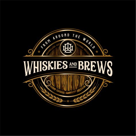 Pub Logo, Logos Retro, Circle Logo Design, Online Logo Design, Beer Logo, Bar Logo, Social Media Pack, Restaurant Menu Design, Retro Logos