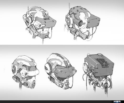 Oliver Liu Helmet Design Ideas, Design Ideas Drawing, Sci Fi Helmet, Sci-fi Helmet, Helmet Drawing, Helmet Concept, Arte Robot, Arte Cyberpunk, Cyberpunk Character