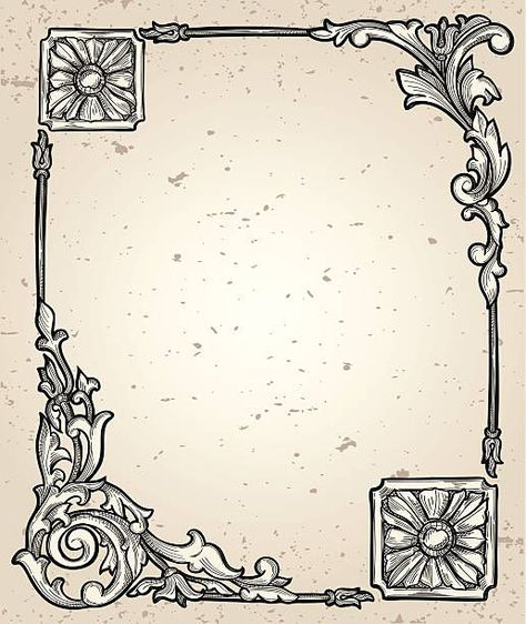 Medieval Border, Medieval Pattern, Vintage Frames Vector, Medieval Drawings, Medieval Decor, Medieval Artwork, Border Vector, Illustrated Manuscript, Medieval Books