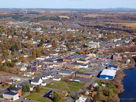 Caribou, ME | Aerial-View-of-the-City-of-Caribou Caribou Maine, Aroostook County, Travel History, New England States, Bangor, Coastal Towns, Pacific Ocean, Aerial View, East Coast