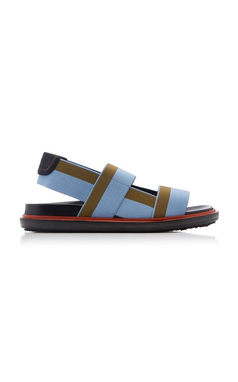 Marni Fussbett Color-Block Slingback Sandals Marni Fussbett, Shark Socks, Marni Fashion, Summer Shoes Sandals, Ladies Sandals, Blue Socks, Twinkle Toes, Fashion Sites, Women Flats