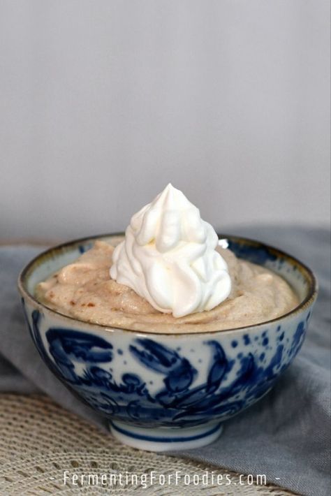 Bowl of date pudding with whipping cream Gluten Free Soda Bread, Quinoa Pudding, Gluten Free Bread Flour, Chocolate Quinoa, Gluten Free Sourdough Bread, Homemade Gluten Free Bread, Gluten Free Sourdough, Probiotic Foods, Healthy Treat