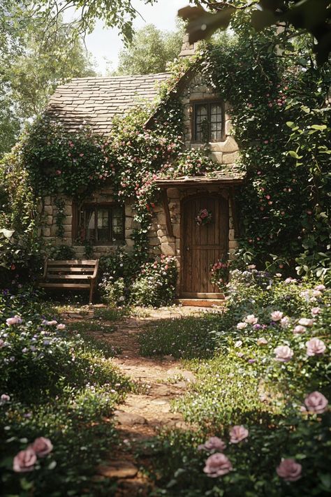 Hidden Cottage Aesthetic, 1800s Cottage Aesthetic, Vintage Cottage House Aesthetic, Cozy Home Cottagecore, Cozy Cottage Drawing, Cute Cottage Aesthetic, Fantasy Cottagecore Aesthetic, Quaint Cottage Interior, Garden Cottage Aesthetic