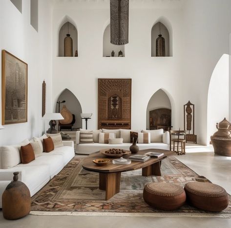 Modern Andalusian Interior, Modern Arabic Living Room, Middle East Interior Design, Marakesh Decor Interiors, Bedouin Decor, Marrakech Interior Design, Arabic House Design, Modern Moroccan Interior Design, Modern Arabic Interior