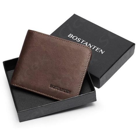 Buy BOSTANTEN Genuine Leather Wallets for Men Bifold RFID Blocking Wallet with 2 ID Windows Brown and other Wallets at Amazon.com. Our wide selection is eligible for free shipping and free returns.  ... daha fazla Coffee Shoes, Leather Wallets For Men, Leather Wallet Design, Wallets For Men, Rfid Blocking Wallet, Cute Wallets, Front Pocket Wallet, Vintage Card, Rfid Wallet