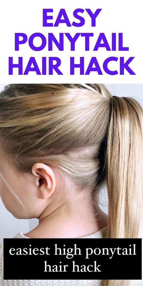 Easy Ponytail Hair Hack - Here is a simple and easy ponytail hair hack for you to try. Trendy Ponytail Hairstyles, Sporty Ponytail, Teacher Hairstyles, Teacher Hair, Ponytail Tutorial, Super Easy Hairstyles, High Ponytail Hairstyles, Hair Hack, Cute Ponytails