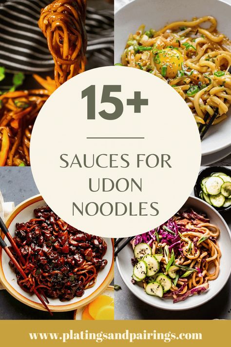 In search of some tasty sauces for udon noodles? Here’s 15+ delicious recipes! From creamy sauces, to spicy sauces, tangy sauces and more… Korean Noodle Sauce, Authentic Udon Noodle Recipe, Noodle Sauce Recipe Asian, Udon Pasta Recipe, Asian Sauce Recipes Noodles, Asian Noodle Sauces, Best Asian Noodle Sauce, Sauce Recipes For Noodles, What To Make With Udon Noodles