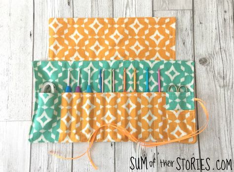 Crochet Hook Case (and chiffon skirt!) Diy Crochet Hook Case, Crochet Hook Case Tutorial, Crochet Hook Case Free Pattern, Crochet Hook Case Pattern, Crochet Hook Storage, Diy Crochet Hook, Crochet Hook Roll, Crochet Hook Organizer, Crochet Hook Handles