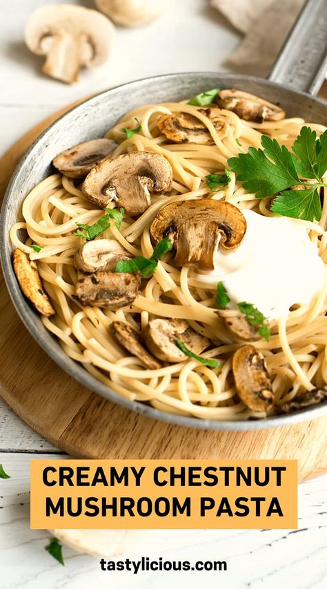 creamy mushroom pasta | simple mushroom pasta | mushroom pasta recipes | chestnut mushroom recipe | chestnut mushroom recipe pasta | keto recipes dinner | healthy gut recipes | keto diet recipes | yummy food Mushroom Pasta Recipes, Mushrooms Benefits, Pasta Mushroom, Chestnut Mushroom, Pasta Simple, Family Dinner Menu, Chestnut Mushrooms, Healthy Gut Recipes, Mushroom Recipes Healthy