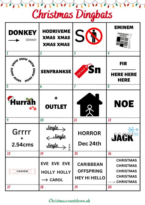 christmas dingbats Winter Rebus Puzzles, Christmas Rebus Puzzles Free Printable, Christmas Brain Teasers For Kids, Christmas Games For Staff Party, Christmas Word Games For Adults, Christmas Online Games, Christmas Brain Teasers For Adults, Christmas Rebus Puzzles With Answers, Free Christmas Games For Kids