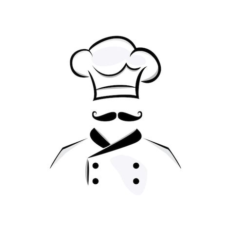 Vector chef logo design vector template ... | Premium Vector #Freepik #vector #chef-uniform #cap-logo #cap #hat-logo Chef Logo Design Graphics, Cook Logo Design, Chef Hat Logo, Chef Logo Design, Chef Vector, Chef Design, Chef Cap, Arri Alexa, Template Restaurant