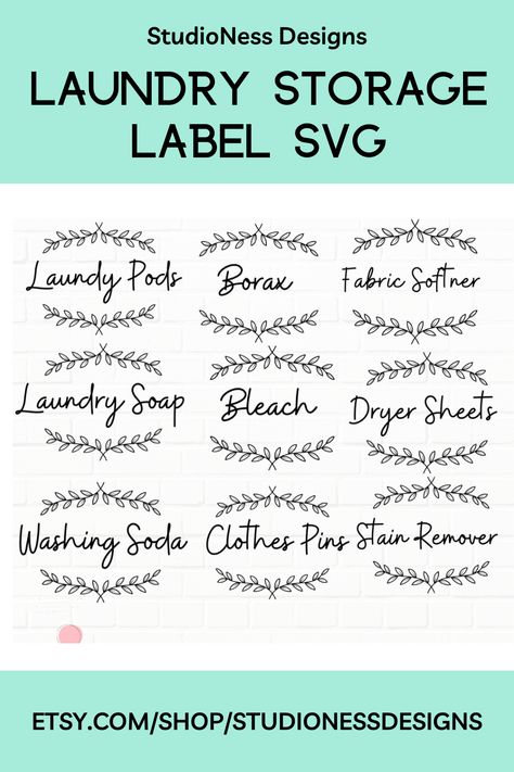 Organize your Laundry Room with these Farmhouse Storage Labels! Diy Laundry Storage, Laundry Room Labels, Laundry Svg, Storage Laundry Room, Organization Laundry, Laundry Labels, Laundry Sorting, Organizing Storage, Laundry Pods