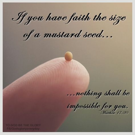 Faith the size of a mustard seed Mustard Seed Faith Quote, Seed Quotes, Faith Quote, Garden Quotes, Faith Prayer, Keep The Faith, Bible Knowledge, Bible Verses Quotes Inspirational, Bible Quotes Prayer