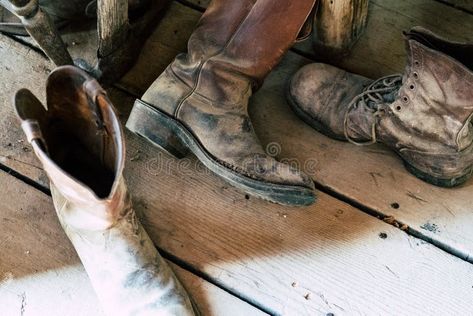 Photo about Old abandoned vintage cowboy boots sit on a dusty wooden plank floor. Selective focus for artistic purposes. Image of artistic, bronco, dirt - 125751335 Wooden Plank Flooring, Wooden Plank, Vintage Cowboy Boots, Flat Sketches, Vintage Cowboy, Wooden Floor, Wooden Planks, Plank Flooring, Wooden Flooring