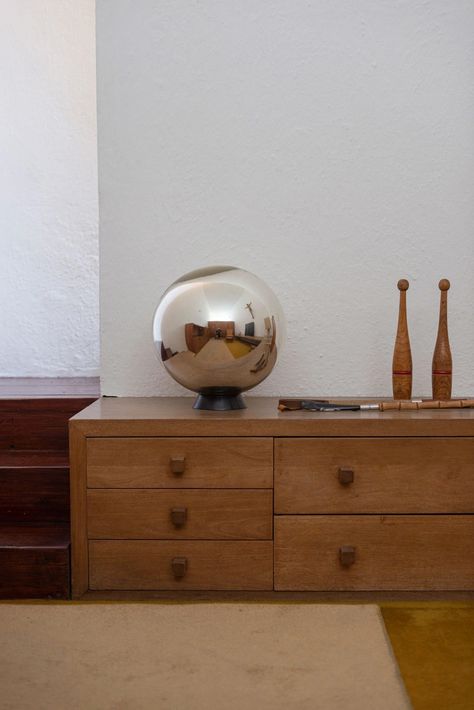 Detail of Interior: Casa Luis Barragán – Pan After Luis Barragan, Mexico City, Luis Barragan Interior, Bedroom With Dresser, Luis Barragan Architecture, Interior Casa, Built In Cabinets, Hem Design, Interior Inspo