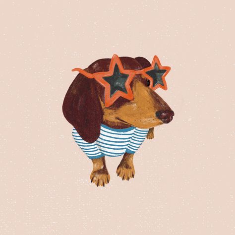 Sausage Dog jarvis' Print Cute Dachshund in Stars and Stripes - Etsy UK Arte Dachshund, Dachshund Illustration, Logo Creator, Dachshund Art, Posca Art, Weenie Dogs, Arte Inspo, Dog Illustration, Dog Drawing