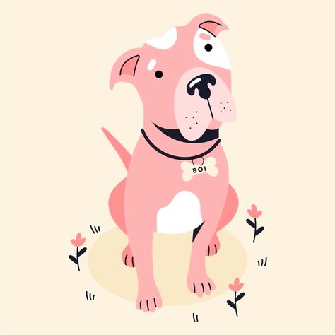 Pitbull Illustration, Pitbull Art, Paws And Claws, Cute Simple Wallpapers, Pet Sitters, Dog Illustration, Dog Halloween, Cartoon Dog, Cartoon Illustration