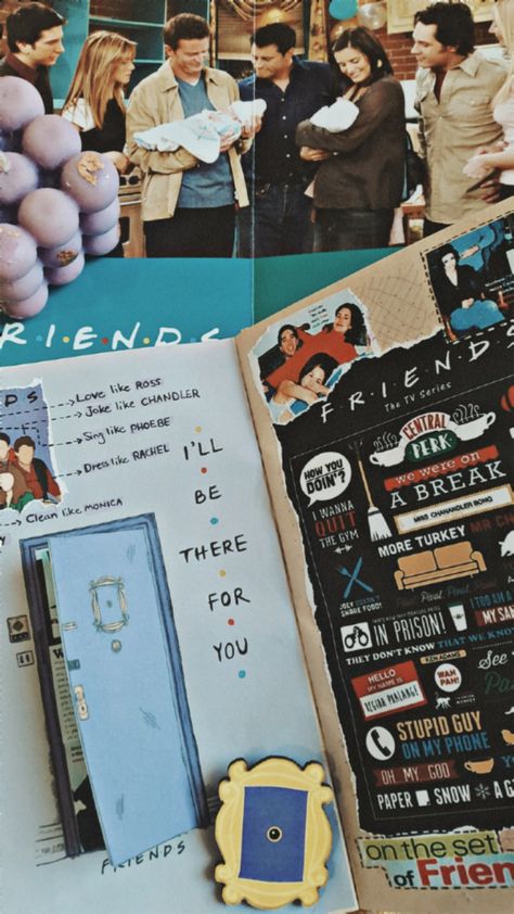 #friends #tv_show #journal #friends_tv_show Friends Tv Show Scrapbook Ideas, Friends Crafts Tv Show, Friends Tv Show Crafts, Tv Shows Journal, Tv Show Scrapbook, Journal Friends, Movies Journal, Friends Serie, Friends Collage