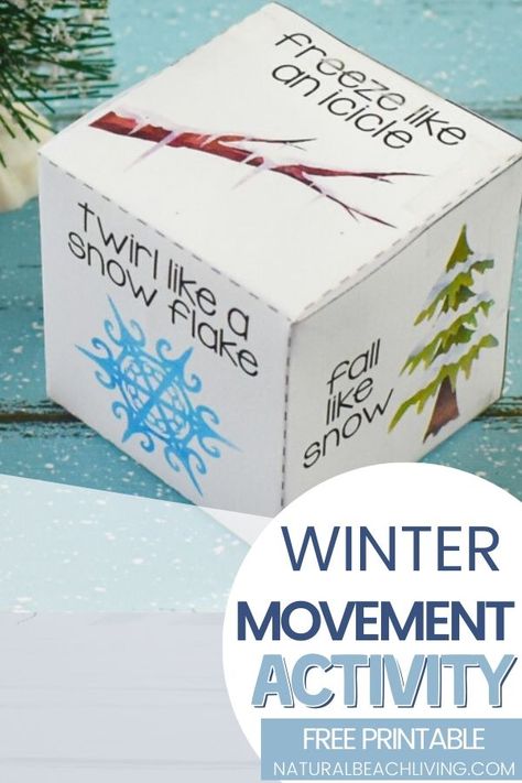 Winter Movement Activities Free Printable for Toddlers and Preschoolers - Natural Beach Living Winter Preschool Gross Motor, Practical Life For Preschool, Teaching Winter To Preschool, Winter Themed Gross Motor Activities, Preschool Winter Wonderland Crafts, Winter Indoor Gross Motor Activities, Preschool Winter Free Printables, Snow Themed Preschool Activities, Winter Morning Tubs Preschool