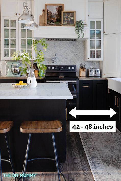 The Ultimate Guide for Kitchen Spacing Rules & Distances Kitchen Black And White, Organization Challenge, Ikea Kitchen Remodel, Kitchen Cost, Diy Mommy, Declutter Checklist, Ikea Kitchen Design, Kitchen Measurements, Lake House Kitchen