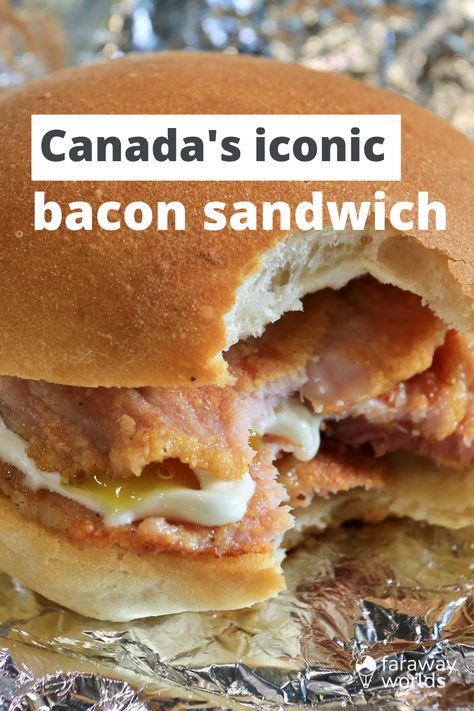 Canadian peameal bacon sandwich recipe Candied Bacon Sandwich, Back Bacon Recipes Canadian, Peameal Bacon Sandwich, Peameal Bacon Recipes Dinners, Recipes With Peameal Bacon, Recipes With Canadian Bacon, Canadian Bacon Recipes Dinners, Canadian Bacon Recipes Breakfast, Peameal Bacon Recipes