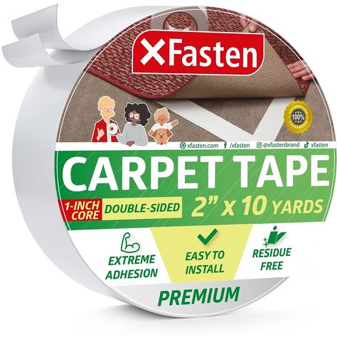 KEEP HEAVY RUGS IN PLACE. Secure your heavy carpets in place and maintain an organized appearance in conference halls or meeting rooms using the double sided carpet tape heavy duty. It can pin down up to 20 LBS of area rugs and carpets. RESIDUE-FREE. Use this rug tape on hardwood, laminate, marble, and tile WITHOUT LEAVING ANY RESIDUE. As for the rug and carpet material, this carpet tape works with linen, Tencel, jute, bamboo, and nylon. Area Rugs Over Carpet, Rugs Over Carpet, Floor Laminate, Rug Over Carpet, Rug Tape, Carpet Tape, Rubber Texture, Carpet Padding, Best Carpet