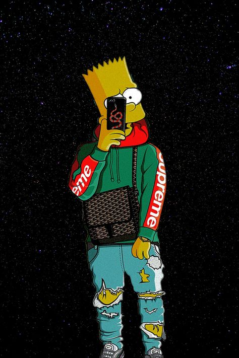 Papel de Parede Bart Simpson de Supreme Fan, The Simpsons, Simpsons Supreme, Bart Simpson Wallpaper, Wallpaper Collection, Cool Wallpaper, Bart Simpson, Red Carpet, Carpet