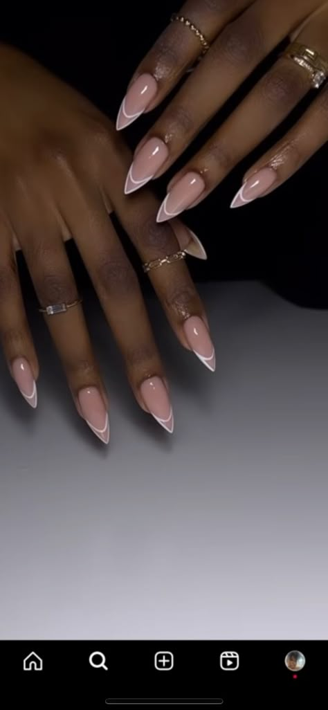 Mandel Nails Designs Ideas, Nail Ideas Medium Almond, Basic Almond Nails Designs, Wedding Nails For Black Bride, Midi Nails, Dope Nail Designs Almond, Acrylic Nail Designs Black Women, Long Oval Nails Design, Elegant Oval Nails