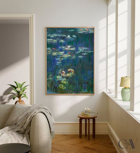 Rustic Landscaping, Large Wall Art Canvas, Claude Monet Water Lilies, Emma Style, Monet Water Lilies, Country Paintings, Computer Backgrounds, Large Canvas Wall Art, Vintage Landscape