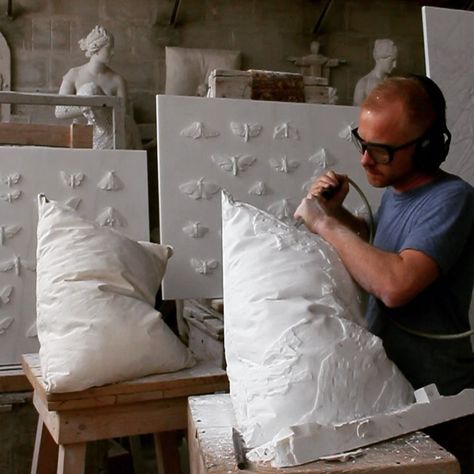 Håkon Anton Fagerås on Instagram: “Marble pillow in progress, short clip made this morning” Marble Pillow, Short Clip, Anton, This Morning, Marble, Statue, Sculpture, Pillows, On Instagram