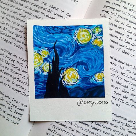 Polaroid Pencil Drawing, Starry Night Polaroid Painting, Diy Polaroid Drawing, Ploraid Aesthetic Painting, Painted Poloroid Pictures Ideas, Painting Ideas Polaroid, Polaroid Acrylic Painting, Polaroid Paintings Aesthetic, Poloride Painting