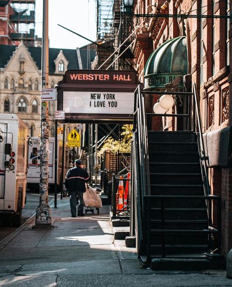 "New York, I Love You!"  Did you know?  The Webster Hall (@WebsterHall), located in New York City’s cool East Village, was built in 1886 and has hosted performances and major events from across all spectrums of culture.   It was allegedly owned by Al Capone during the Prohibition Era. Pretty cool, right?  ⚡ LINK IN BIO to read more about them!  Photo Credit: @NewYork_Eyes East Village Nyc, Phone Widgets, Prohibition Era, Nyc Baby, Village Photos, I Love Nyc, Nyc Aesthetic, Al Capone, Nyc Life